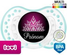 Couronne design rose + prénom: Sucette LOVI Dynamic-su7.fr