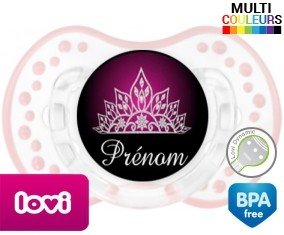 Couronne design rose + prénom: Sucette LOVI Dynamic-su7.fr