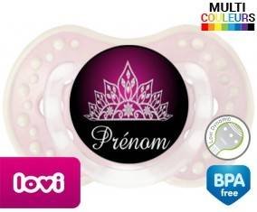 Couronne design rose + prénom: Sucette LOVI Dynamic-su7.fr