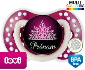 Couronne design rose + prénom: Sucette LOVI Dynamic-su7.fr