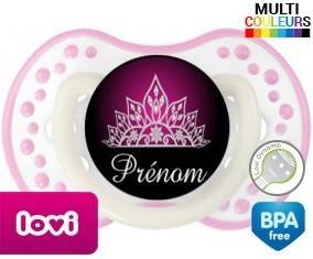 Couronne design rose + prénom: Sucette LOVI Dynamic-su7.fr