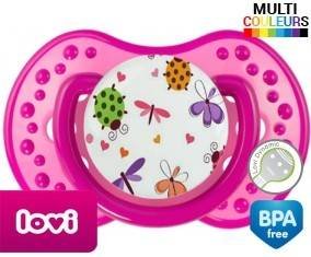 Papillons coccinelles + prénom: Sucette LOVI Dynamic-su7.fr
