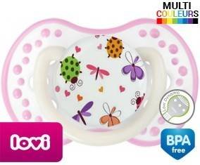 Papillons coccinelles + prénom: Sucette LOVI Dynamic-su7.fr