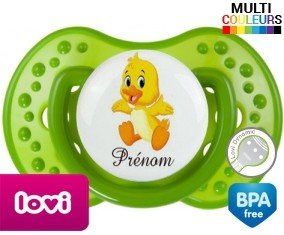 Tetine Canari + prénom embout LOVI Dynamic personnalisée
