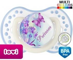 Design papillon + prénom: Sucette LOVI Dynamic-su7.fr