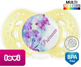 Design papillon + prénom: Sucette LOVI Dynamic-su7.fr
