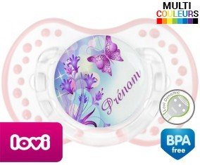 Design papillon + prénom: Sucette LOVI Dynamic-su7.fr