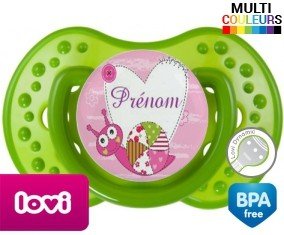 Tetine Escargot + prénom embout LOVI Dynamic personnalisée
