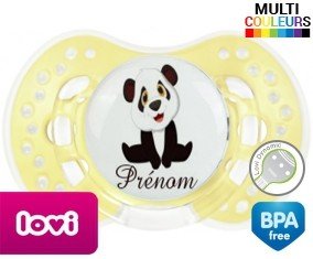 Petit panda + prénom: Sucette LOVI Dynamic-su7.fr