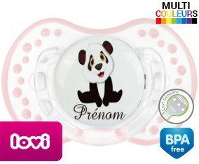 Petit panda + prénom: Sucette LOVI Dynamic-su7.fr