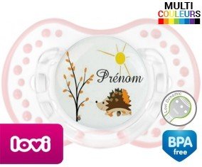 Hérisson soleil + prénom: Sucette LOVI Dynamic-su7.fr