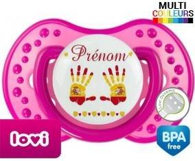 Main de bébé espagne + prénom: Sucette LOVI Dynamic-su7.fr