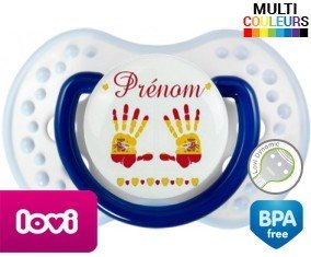 Main de bébé espagne + prénom: Sucette LOVI Dynamic-su7.fr