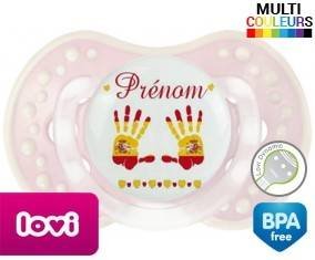 Main de bébé espagne + prénom: Sucette LOVI Dynamic-su7.fr