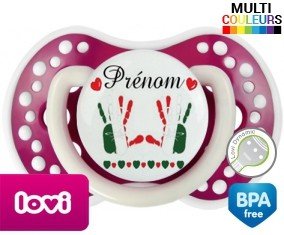 Main de bébé italie + prénom: Sucette LOVI Dynamic-su7.fr