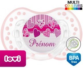 Originale cœur rose + prénom: Sucette LOVI Dynamic-su7.fr