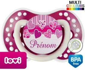 Originale cœur rose + prénom: Sucette LOVI Dynamic-su7.fr