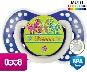 Papillons multicolores + prénom: Sucette LOVI Dynamic-su7.fr