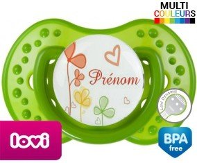 Fleurs style2 + prénom : Sucette LOVI Dynamic personnalisée