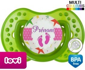 Étoile et pied + prénom : Sucette LOVI Dynamic personnalisée