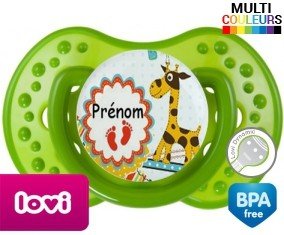 Tetine Girafe style3 + prénom embout LOVI Dynamic personnalisée
