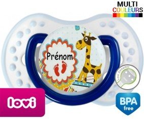 Girafe style3 + prénom: Sucette LOVI Dynamic-su7.fr