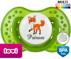 Renard + prénom : Sucette LOVI Dynamic personnalisée