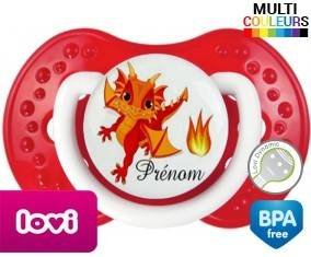 Dragon flamme + prénom: Sucette LOVI Dynamic-su7.fr