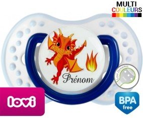 Dragon flamme + prénom: Sucette LOVI Dynamic-su7.fr