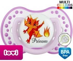 Dragon flamme + prénom: Sucette LOVI Dynamic-su7.fr