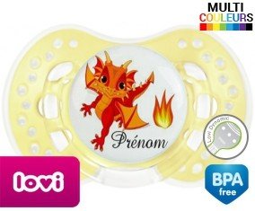 Dragon flamme + prénom: Sucette LOVI Dynamic-su7.fr