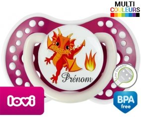 Dragon flamme + prénom: Sucette LOVI Dynamic-su7.fr
