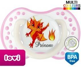 Dragon flamme + prénom: Sucette LOVI Dynamic-su7.fr