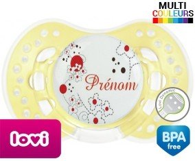 Fleurs rouge + prénom: Sucette LOVI Dynamic-su7.fr