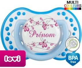 Fleurs rose + prénom: Sucette LOVI Dynamic-su7.fr