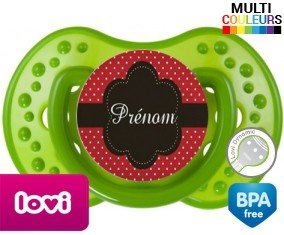 Tetine Design marron + prénom embout LOVI Dynamic personnalisée