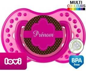 Design marron (fille) + prénom: Sucette LOVI Dynamic-su7.fr