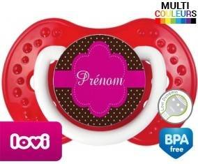 Design marron (fille) + prénom: Sucette LOVI Dynamic-su7.fr