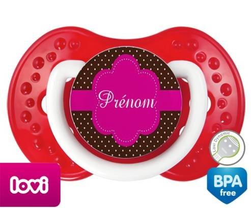 Design marron (fille) + prénom: Sucette LOVI Dynamic-su7.fr