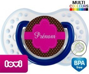 Design marron (fille) + prénom: Sucette LOVI Dynamic-su7.fr