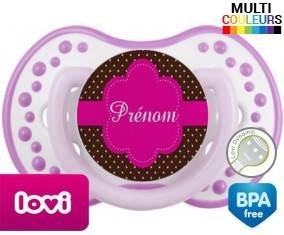 Design marron (fille) + prénom: Sucette LOVI Dynamic-su7.fr