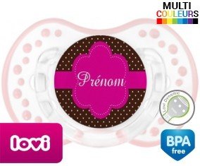 Design marron (fille) + prénom: Sucette LOVI Dynamic-su7.fr