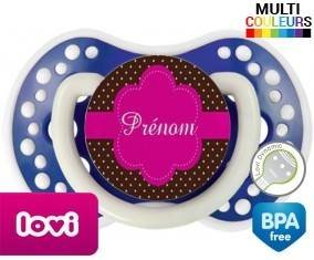 Design marron (fille) + prénom: Sucette LOVI Dynamic-su7.fr