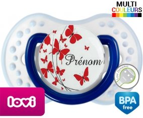 Papillons rouge + prénom: Sucette LOVI Dynamic-su7.fr