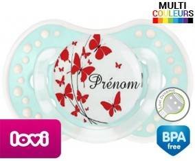 Papillons rouge + prénom: Sucette LOVI Dynamic-su7.fr