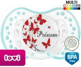 Papillons rouge + prénom: Sucette LOVI Dynamic-su7.fr