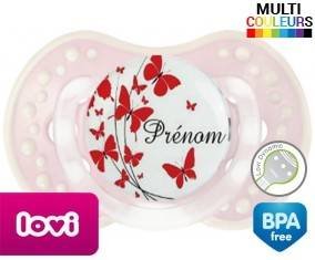 Papillons rouge + prénom: Sucette LOVI Dynamic-su7.fr