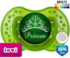 Couronne verte + prénom: Sucette LOVI Dynamic-su7.fr
