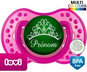 Couronne verte + prénom: Sucette LOVI Dynamic-su7.fr