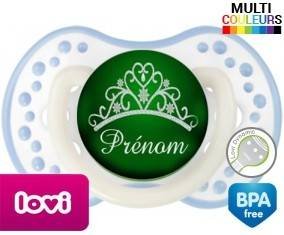 Couronne verte + prénom: Sucette LOVI Dynamic-su7.fr